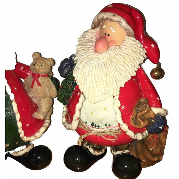 Kirklands Vintage Mr. And Mrs. Santa Clause Approx 13” Holiday Christmas Santas - Picture 6 of 15